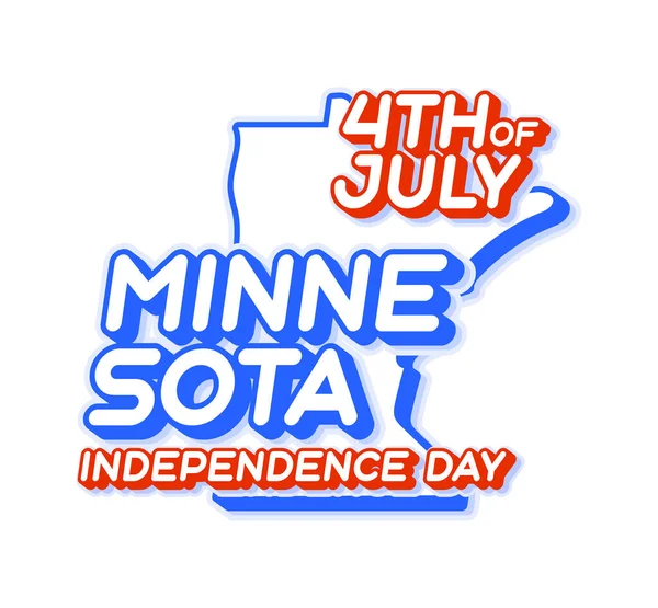 Minnesota State 4Th July Independence Day Map Usa National Color — Διανυσματικό Αρχείο