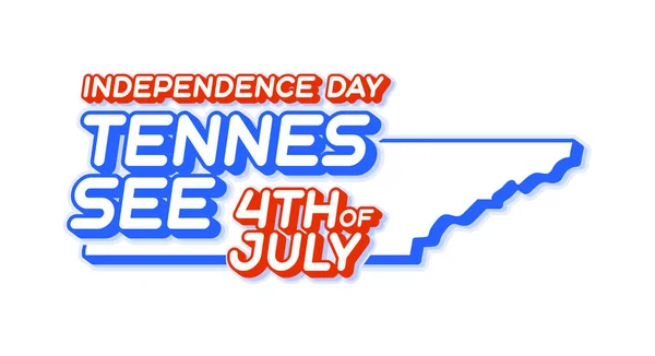 Tennessee Κατάσταση Του Ιουλίου Ημέρα Ανεξαρτησίας Χάρτη Και Ηπα Εθνικό — Διανυσματικό Αρχείο