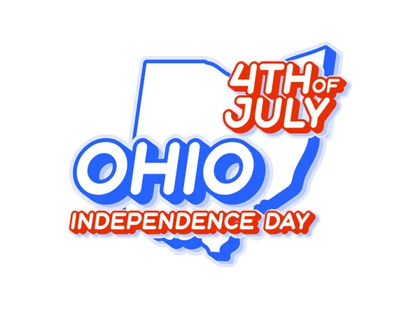 Πολιτεία Οχάιο Ιουλίου Ημέρα Ανεξαρτησίας Χάρτη Και Ηπα Εθνικό Χρώμα — Διανυσματικό Αρχείο