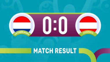 netherlands austria match result, European Football Championship 2020 vector illustration. Football 2020 championship match versus teams intro sport background