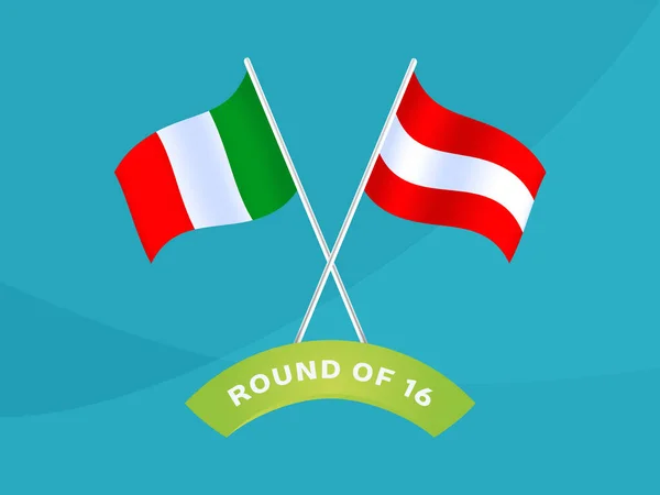 Italie Austria Ronde Matchs Championnat Europe Football 2020 Illustration Vectorielle — Image vectorielle