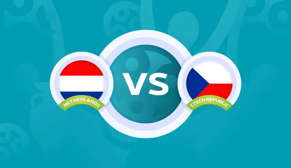 Netherlands Czech Republic Match European Football Championship 2020 Vector Illustration — стоковий вектор