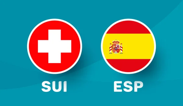 Schweiz Spanien Spiel Vektor Illustration Fußball 2020 — Stockvektor