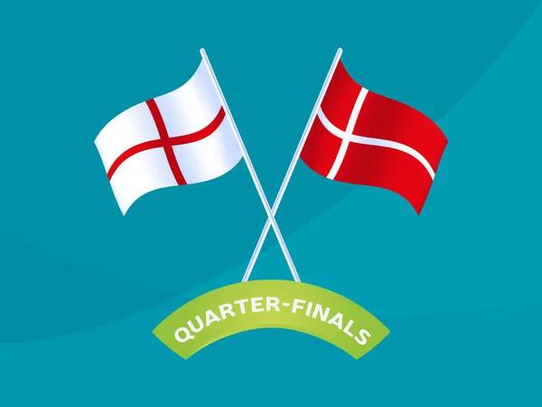 Mistrovství Anglie Denmark Zápas Vektorové Ilustrace Fotbal 2020 — Stockový vektor