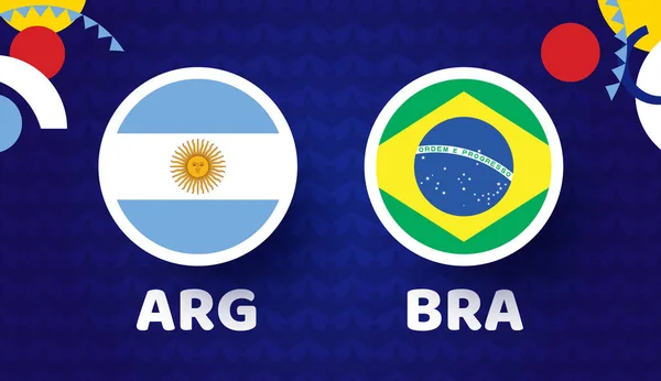 Argentine Brésil Match Vectoriel Illustration Amérique Sud Football 2021 Championnat — Image vectorielle