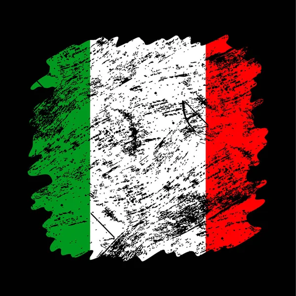 Italien Flagge Grunge Pinsel Hintergrund Old Brush Flagge Vektor Illustration — Stockvektor