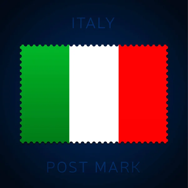 Italien Briefmarke Nationalflagge Briefmarke Isoliert Auf Weißem Hintergrund Vektor Illustration — Stockvektor