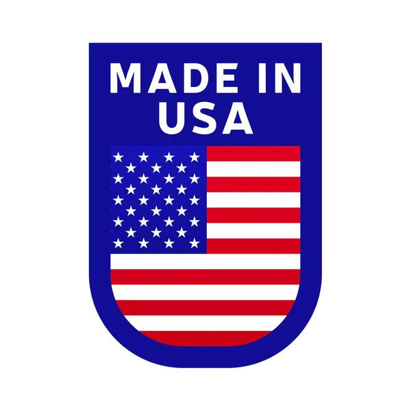 Made Usa Eine Ikone Nationalflagge Stempelaufkleber Vektor Illustration Einfaches Symbol — Stockvektor