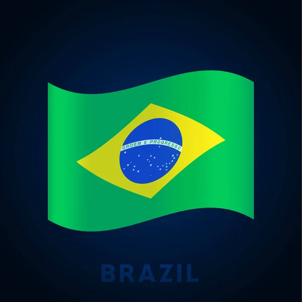 Brazil Vector Flag Waving National Flag Italy Isolated Dark Background — Stock Vector