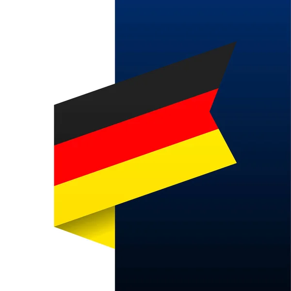 Alemania Icono Bandera Esquina Emblema Nacional Estilo Origami Esquina Corte — Vector de stock