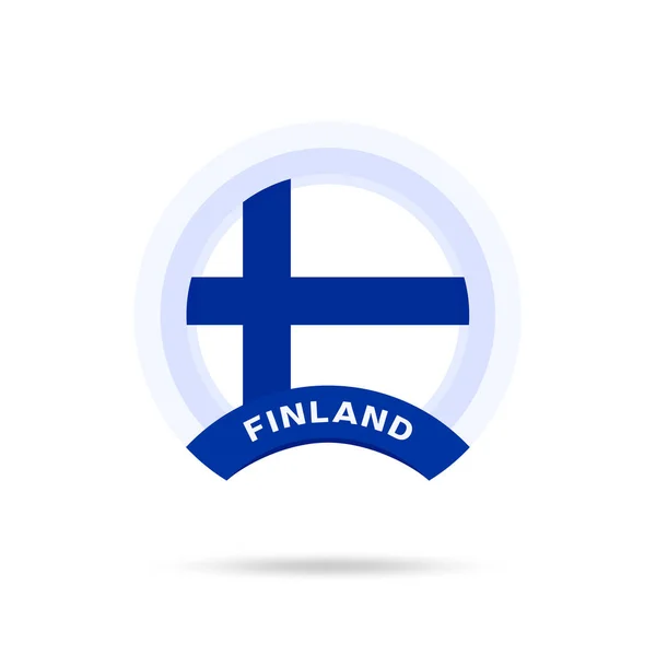 Finland Bandera Nacional Círculo Botón Icono Bandera Simple Colores Oficiales — Vector de stock