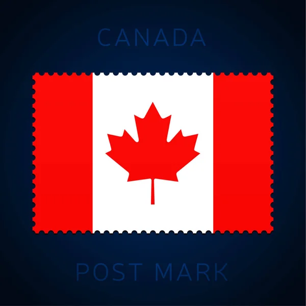 Cachet Poste Canada Timbre Poste Drapeau National Isolé Sur Fond — Image vectorielle