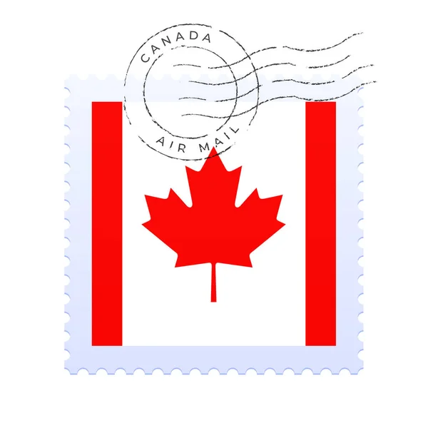 Cachet Poste Canada Timbre Poste Drapeau National Isolé Sur Fond — Image vectorielle