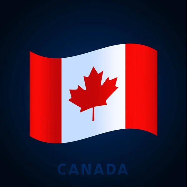 Canada Wave Vector Flag Ondeando Colores Oficiales Nacionales Proporción Bandera — Vector de stock