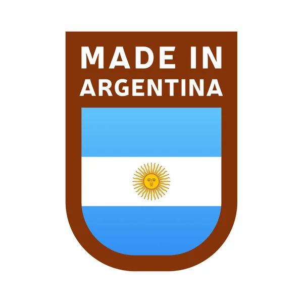 Made Argentina Icon National Country Flag Stamp Sticker Vector Illustration — Stock Vector