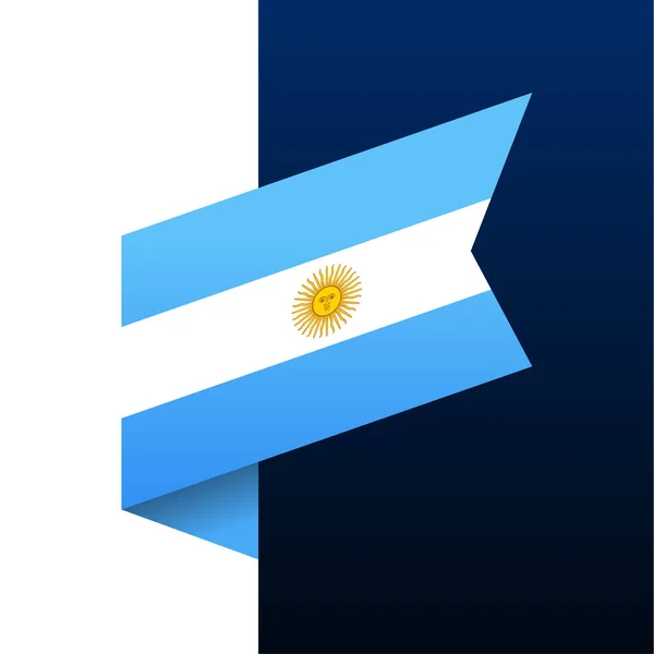 Icono Bandera Esquina Argentina Emblema Nacional Estilo Origami Esquina Corte — Archivo Imágenes Vectoriales