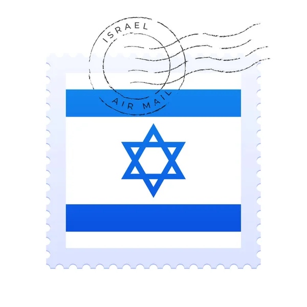 Marca Postal Israel Sello Postal Bandera Nacional Aislado Sobre Fondo — Vector de stock