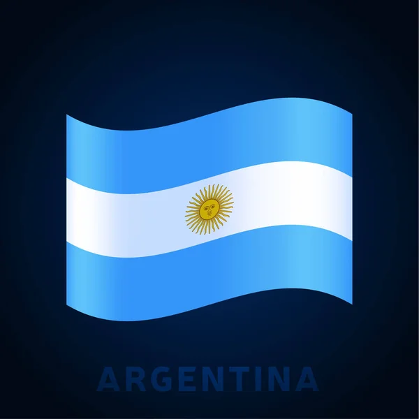 Bandera Vectorial Onda Argentina Ondeando Colores Oficiales Nacionales Proporción Bandera — Vector de stock