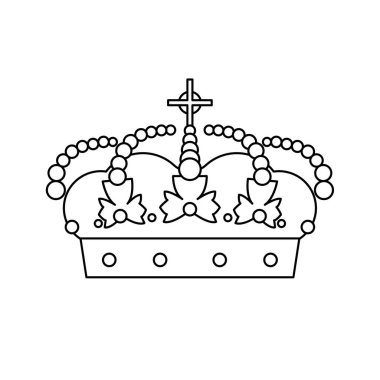 Crown konsept vektör çizgisi simgesi. Crown Line Simgesi Beyaz Arkaplanda İzole Edildi