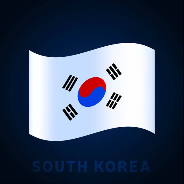 Bandera Vectorial Corea Del Sur Ondeando Colores Oficiales Nacionales Proporción — Archivo Imágenes Vectoriales