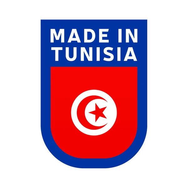 Φτιαγμένο Εικόνα Τουνισίας Εθνική Σημαία Χώρας Σφραγίδα Αυτοκόλλητο Εικονογράφηση Διάνυσμα — Διανυσματικό Αρχείο