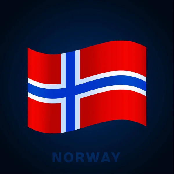 Norwayvågsvektorflagga Vinka Nationella Officiella Färger Och Andel Flaggan Vektorillustration — Stock vektor