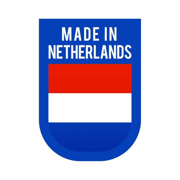 Zrobiona Ikonie Holandii Naklejka Flagą Kraju Ilustracja Wektora Prosta Ikona — Wektor stockowy