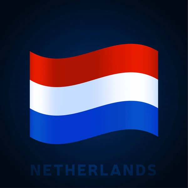 Hollanda Dalga Vektör Bayrağı Ulusal Bayrağın Rengini Oranını Sallıyor Vektör — Stok Vektör