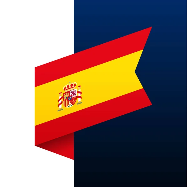 Spanien Hörnflagga Ikon Nationellt Emblem Origami Stil Pappersskärning Hörnet Vektor — Stock vektor