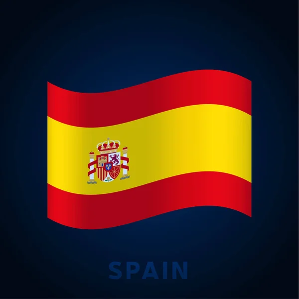 Spanya Dalga Vektör Bayrağı Ulusal Bayrağın Rengini Oranını Sallıyor Vektör — Stok Vektör