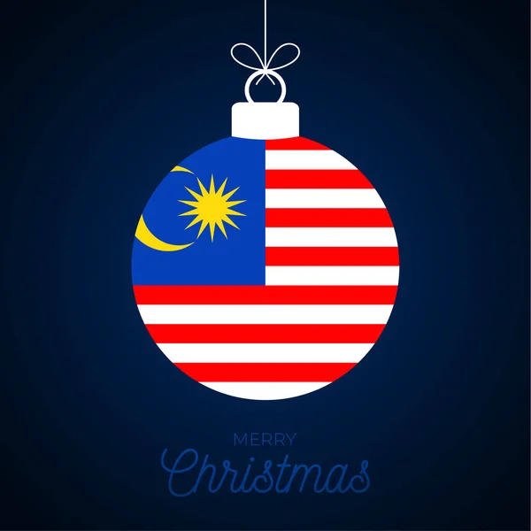 Bola Año Nuevo Navidad Con Bandera Malasia Tarjeta Felicitación Vector — Archivo Imágenes Vectoriales