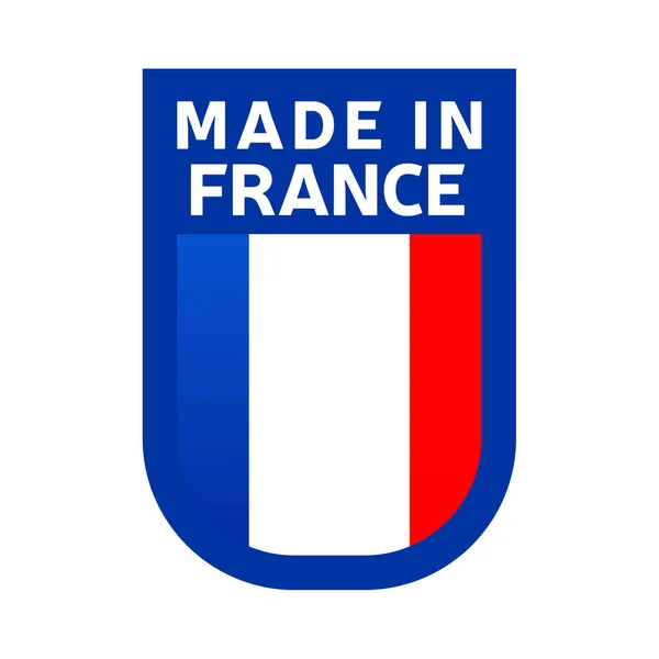Made France Ikone Nationalflagge Stempelaufkleber Vektor Illustration Einfaches Symbol Mit — Stockvektor