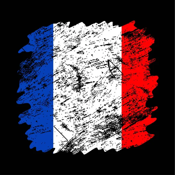 Frankreich Flagge Grunge Pinsel Hintergrund Old Brush Flagge Vektor Illustration — Stockvektor