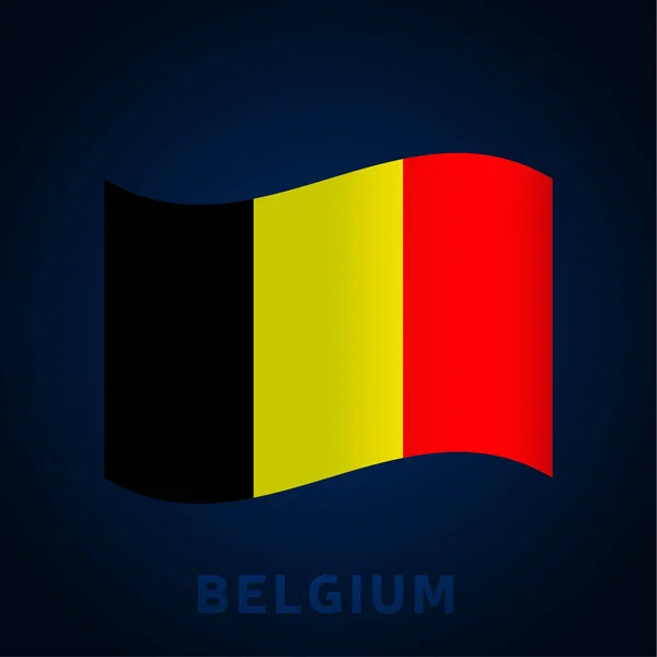 Drapeau Vecteur Onde Belgique Agitant Les Couleurs Officielles Nationales Proportion — Image vectorielle