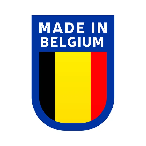Fabriqué Icône Belge Autocollant Drapeau National Pays Illustration Vectorielle Icône — Image vectorielle