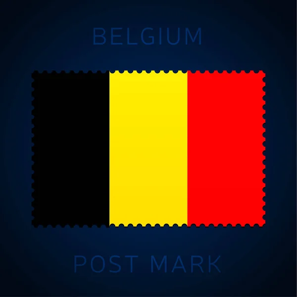 Marca Postal Bélgica Carimbo Estágio Bandeira Nacional Isolado Ilustração Vetor —  Vetores de Stock