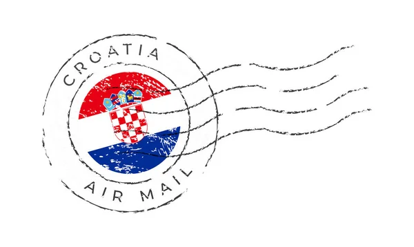 Matasellos Croacia Sello Postal Bandera Nacional Aislado Sobre Fondo Blanco — Vector de stock