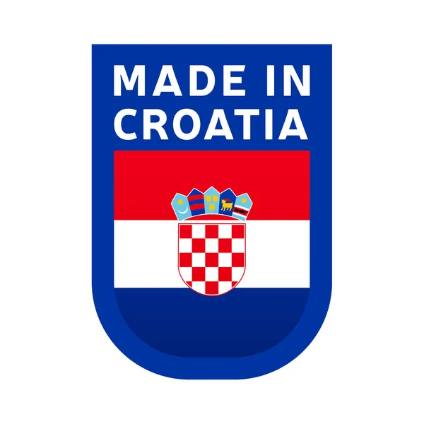 Fabriqué Croate Icône Autocollant Drapeau National Pays Illustration Vectorielle Icône — Image vectorielle