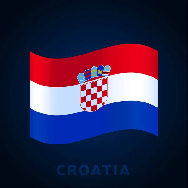 Drapeau Vecteur Onde Croate Agitant Les Couleurs Officielles Nationales Proportion — Image vectorielle