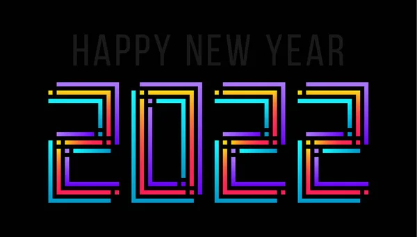 Happy New Year 2022 Numbers Vector Illustration Sport Style New — Stock Vector