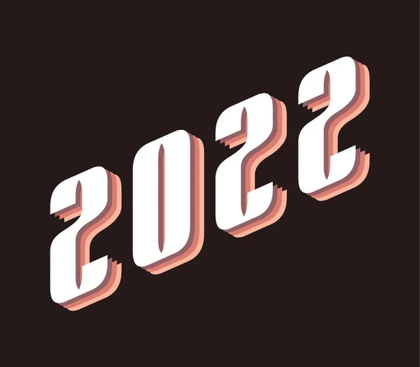 Happy New Year 2022 Numbers Vector Illustration Sport Style New — Stock Vector