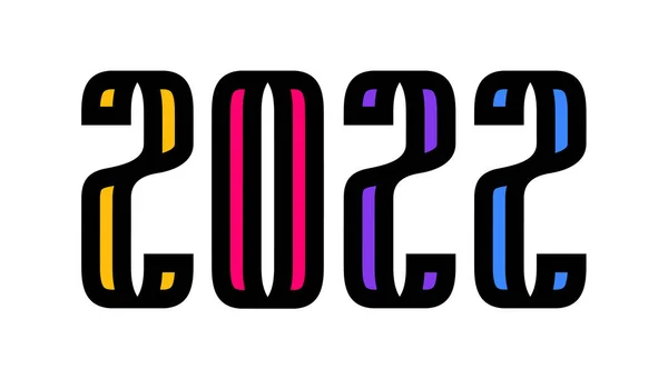 Bonne Année 2022 Avec Chiffres Vectoriel Illustration Style Sport Nouvel — Image vectorielle