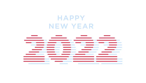 2022 Bonne Année Nombres Style Minimaliste Numéros Vectoriels Linéaires Nouvel — Image vectorielle
