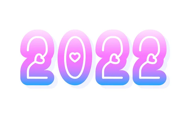 2022 Love New Year Vector Illustration Valentine Day 2022 Heart — Stock Vector