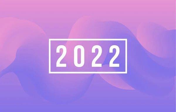 Bonne Année 2022 Carte Voeux Avec Forme Fluide Abstraite Colorée — Image vectorielle
