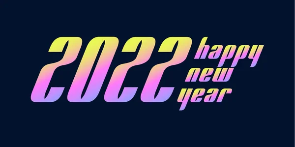 Happy New 2022 Year Holographic Number 2022 Bold Hologram New — Stock Vector