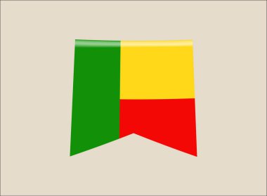 Bayram kurdelesi, bayrak vektör çizimi. Orijinal ulusal renklerle modern canlı bayrak amblemi tasarımı. İzole vektör tasarımı.