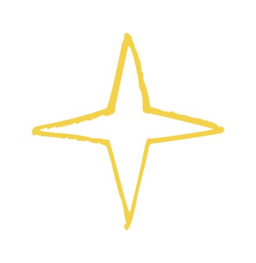 El çizimi Noel yıldızı çizimi. Sevimli sarı karalama tebeşir desenli ve sıcak el yapımı cazibeli, rahat şenlik tasarımları için mükemmel...