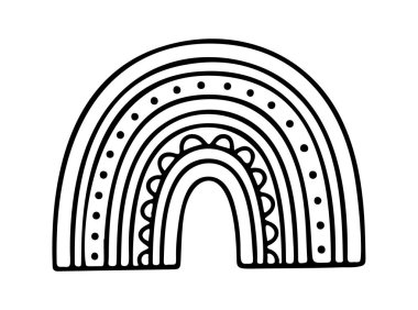 Gökkuşağı ikonu çizimi el çizimi. Çizgi çizimi simgesi. Vektör illüstrasyonu.