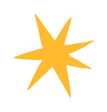 Kıvılcım Yıldızı karalama ikonu. Beyaz bg üzerinde izole edilmiş vektör karalama resimleme simgesi.